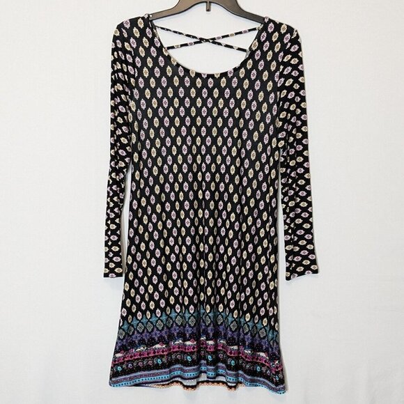 LOVEAPPELL Black/White Rayon Stretch Straight Pencil Dress; 3/4 Sleeve; Size SP - Picture 1 of 5